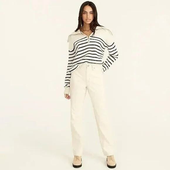 J. Crew Denim - NWT J. Crew Women's Slouchy Boyfriend Denim Jeans in Ecru White (Beige) Size 24